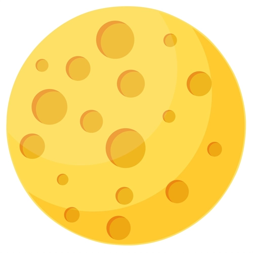 Space Explorers Theme Golden Crater Moon Transparent Sticker
